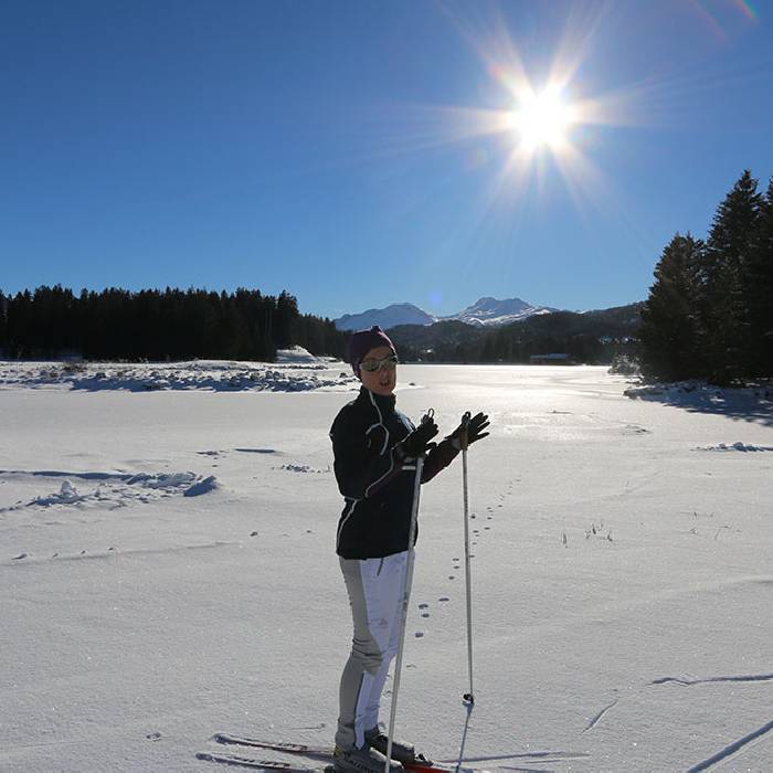 Anita in guter Laune während dem Sport