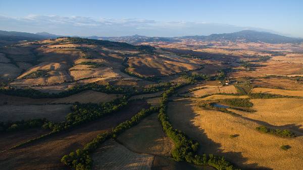 Flugaufname in der Nähe von Pienza