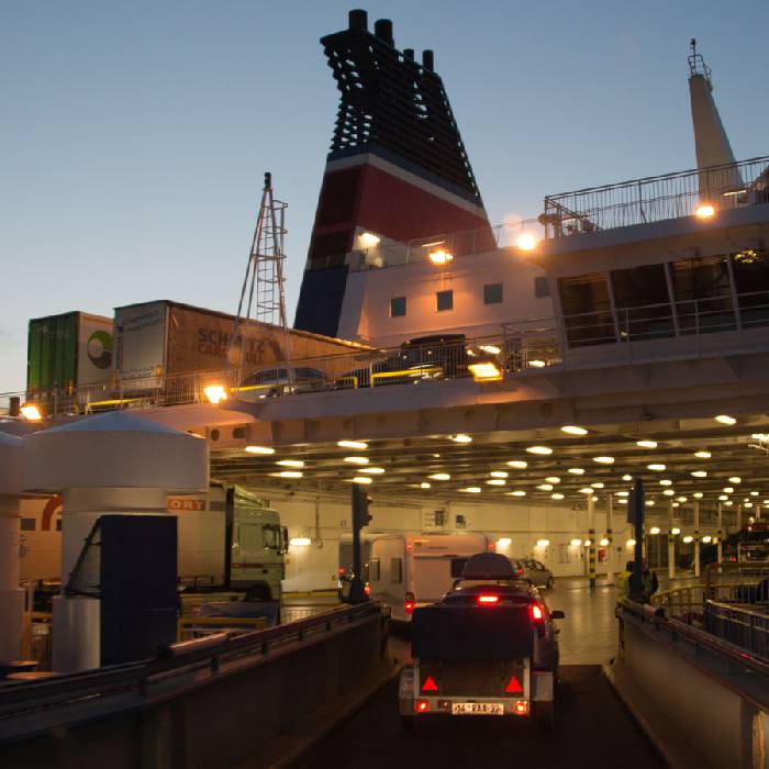 Wir fahren auf die FÃ¤hre der Stena-Line