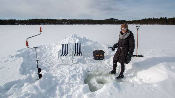 Eisfischen ohne Fische