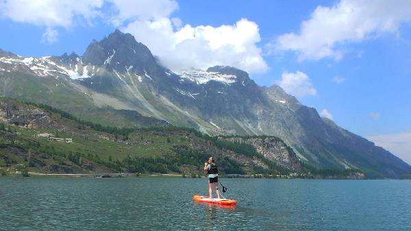 Anita auf dem Silsersee